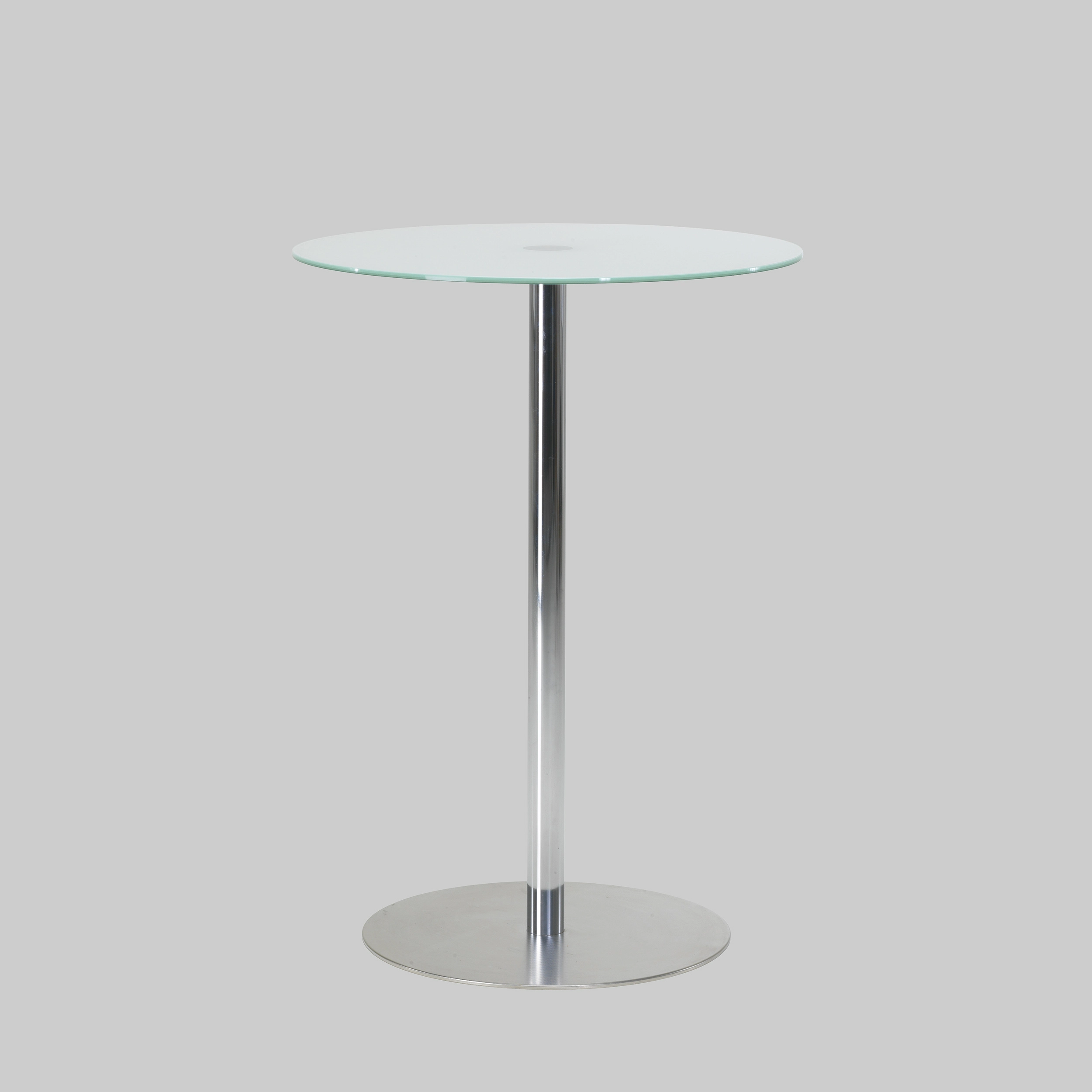 Stehtisch BRIO Ø80 Glas satiniert / Chrom mieten bei ADEXPO