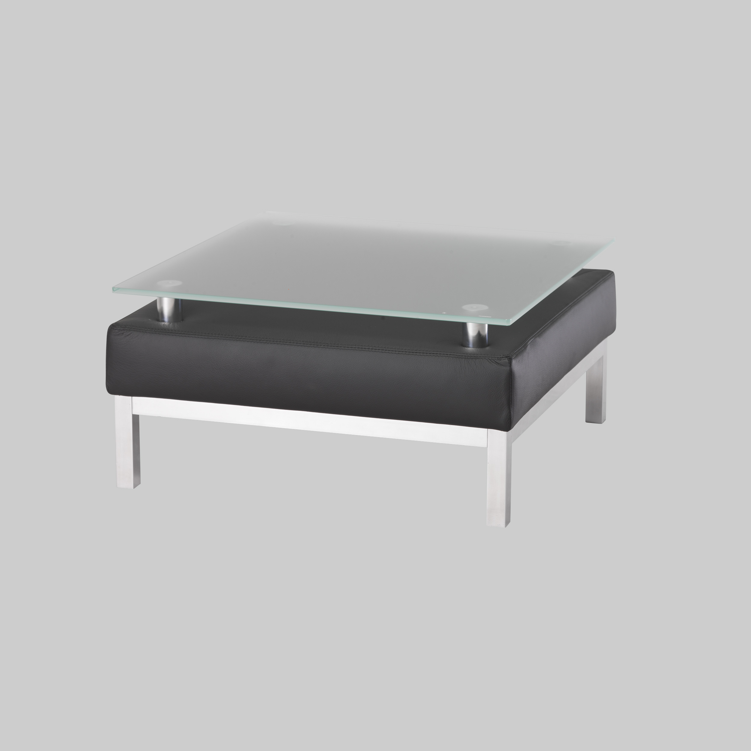 Beistelltisch CUBE 65×65 Glas satiniert / Schwarz mieten bei ADEXPO