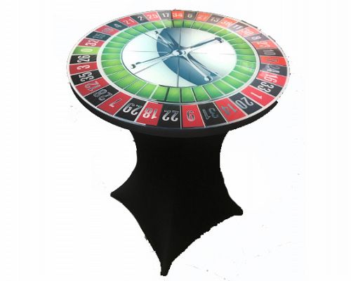 Casino-Tischplatte Roulette mieten – Acrylglasplatte Ø 80 cm für Stehtisch