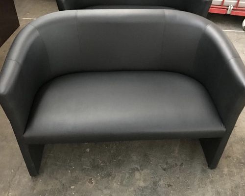 Cocktailsessel Leder schwarz 2 Personen
