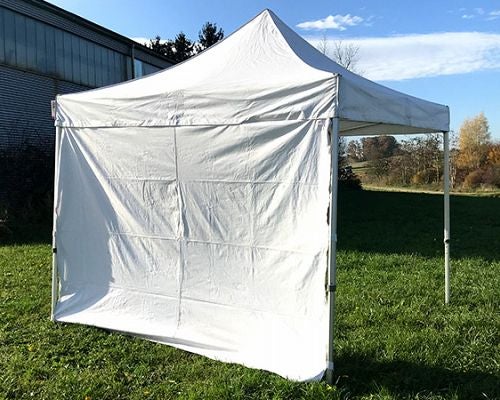 Seitenplane für Faltzelte mieten – 3 m oder 4 m, mit Fenster oder Tür