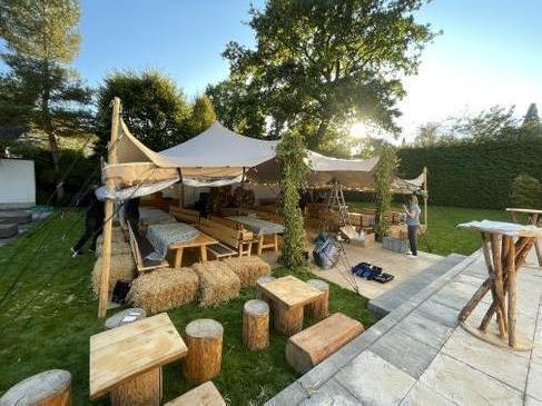 Stretchzelt mieten 10 x 12 m sand – 120 m² Tentickle Flexzelt – 4