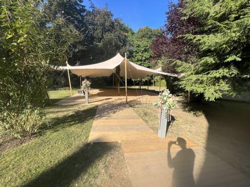 Stretchzelt mieten 10 x 12 m sand – 120 m² Tentickle Flexzelt – 2