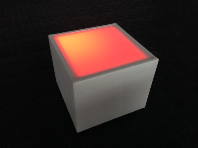 LED Akku Loungetisch 40x40cm mit Glasplatte weiß – 3