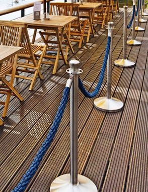 Absperrkordel silber/blau mieten – Kordel für Absperrständer – 2