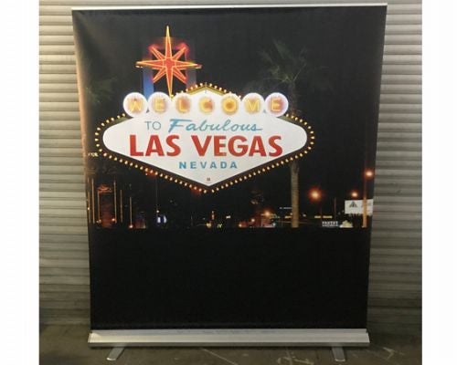 Las Vegas Roll-up groß mieten – 2 x 2 m Banner-Deko für Casino-Events