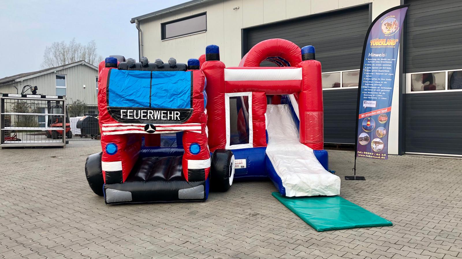 Hüpfburg Deluxe Feuerwehr mieten bei TOBERLAND