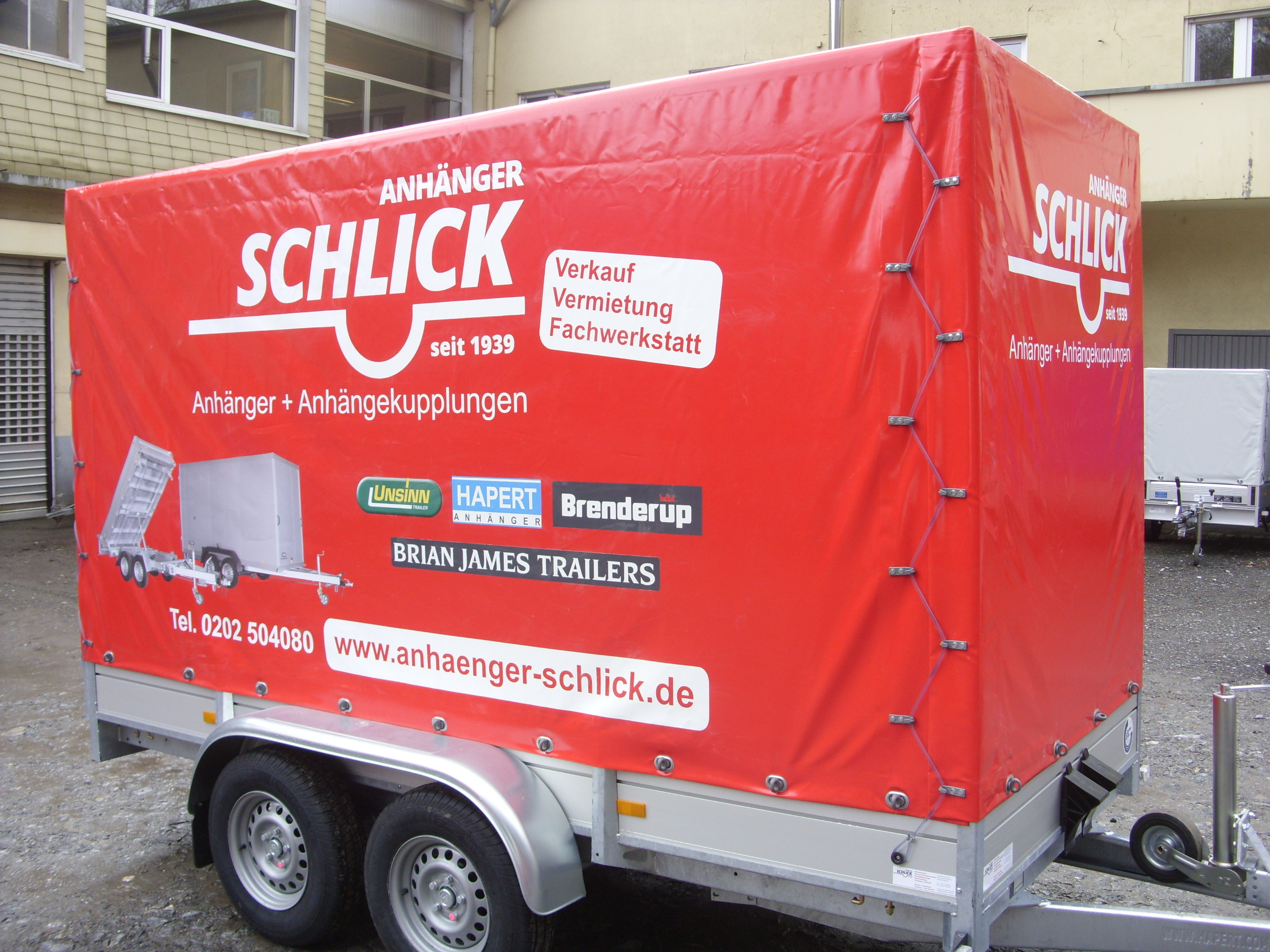 Mietanhaenger Gruppe E (2700 kg) Hochplane, 350 x 150 x 200 cm mieten bei Anhänger-Schlick