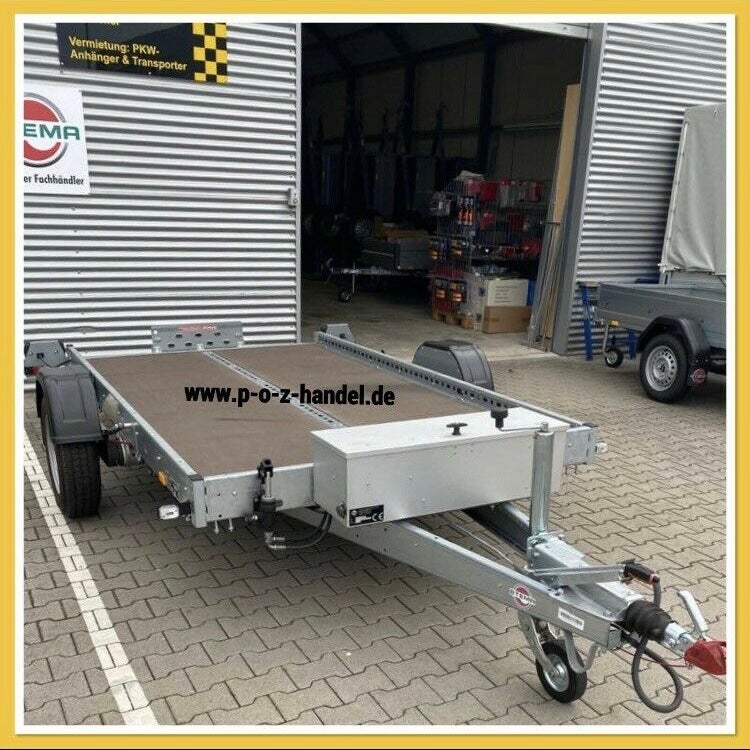 Stema WOM 1500 kg mieten – absenkbarer Anhänger mit E-Pumpe, Tempo-100-Zulassung