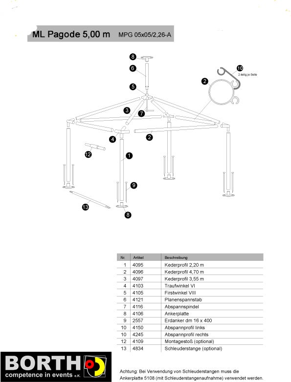 Pagode 5x5 m mieten – Eventzelt mit Spitzdach & abnehmbaren Seitenwänden – 2