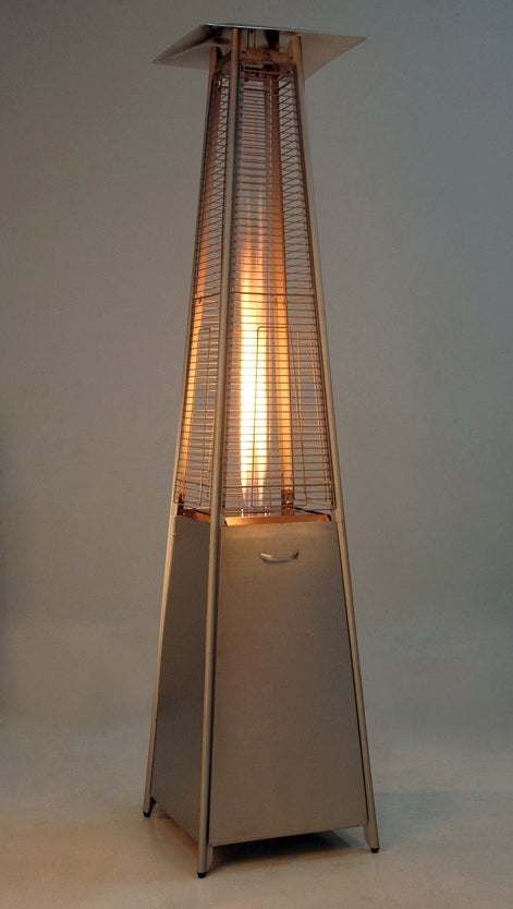 Pyramiden-Heizstrahler mieten – 10,5 kW Heizpilz, Edelstahl, fahrbar