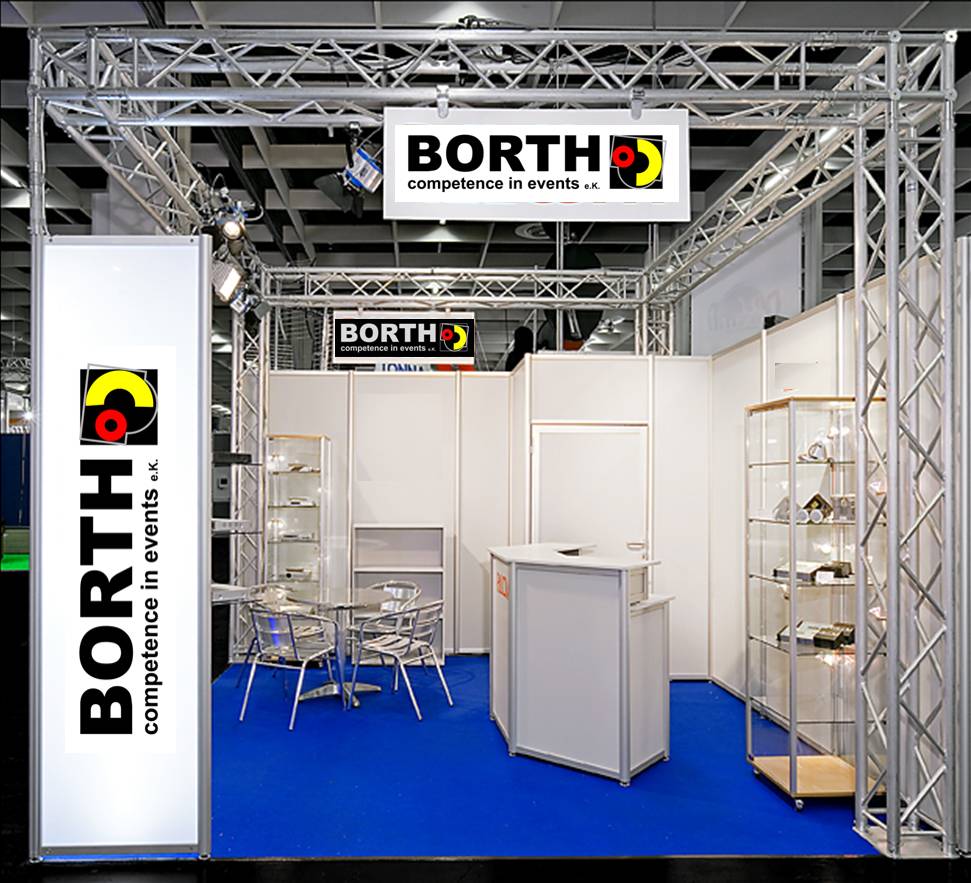 Traversensystem 6 x 6 m, Höhe 5 m mieten – Messe- & Bühnentraverse – 3