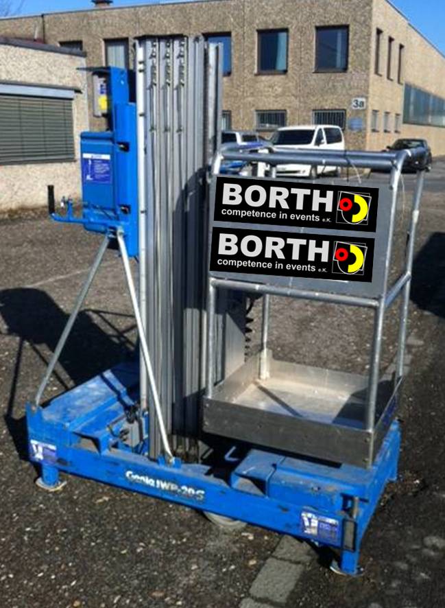 Personenlift mieten – Arbeitshöhe 6,24 m, Korblast bis 159 kg