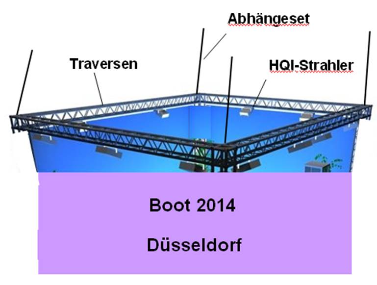Abgehängtes Traversensystem 9 x 4 m (F34) mit 45 HQI-Strahlern mieten – 3