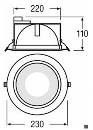 HQI Downlight 150 W mieten – elegante Einbaulampe in Silber – 2