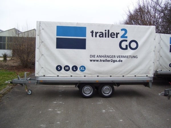 Allzweckanhänger mit Plane mieten – Größe XL, Hochlader, 200 cm, 2.700 kg – 2