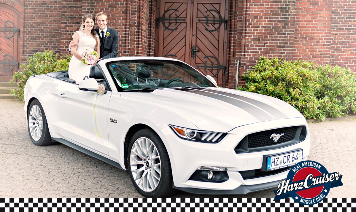 Ford Mustang GT Cabrio als Hochzeitsauto mieten – V8, 445 PS