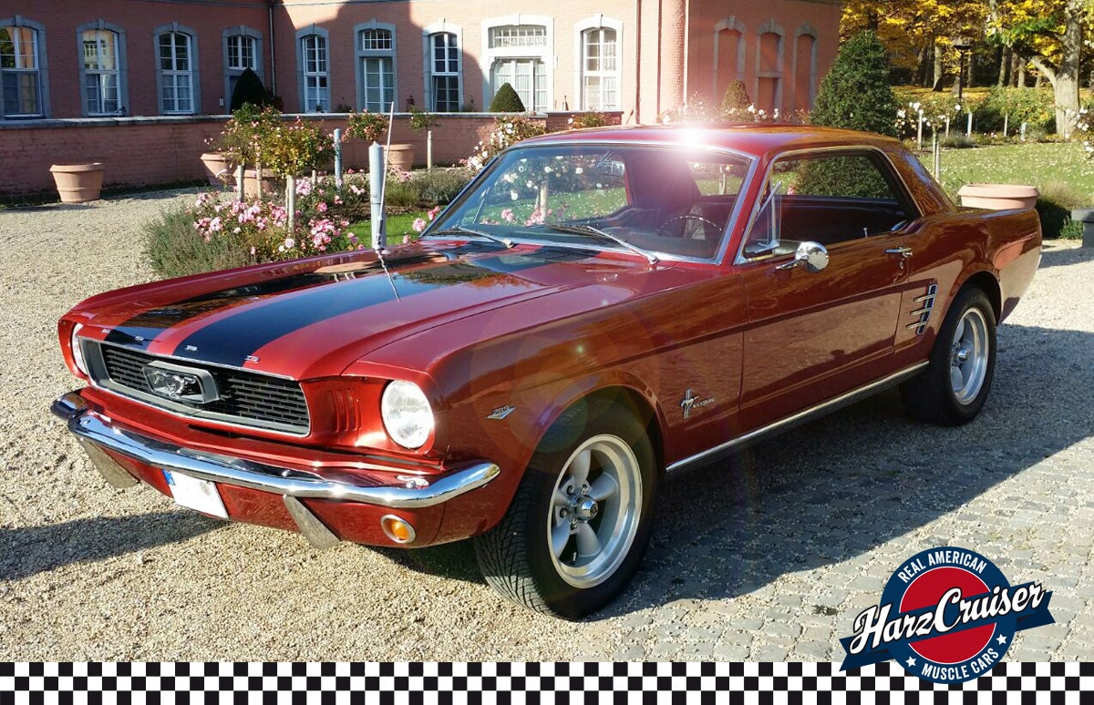 Ford Mustang Coupé 1966 mieten – roter Oldtimer V8, 230 PS – 4
