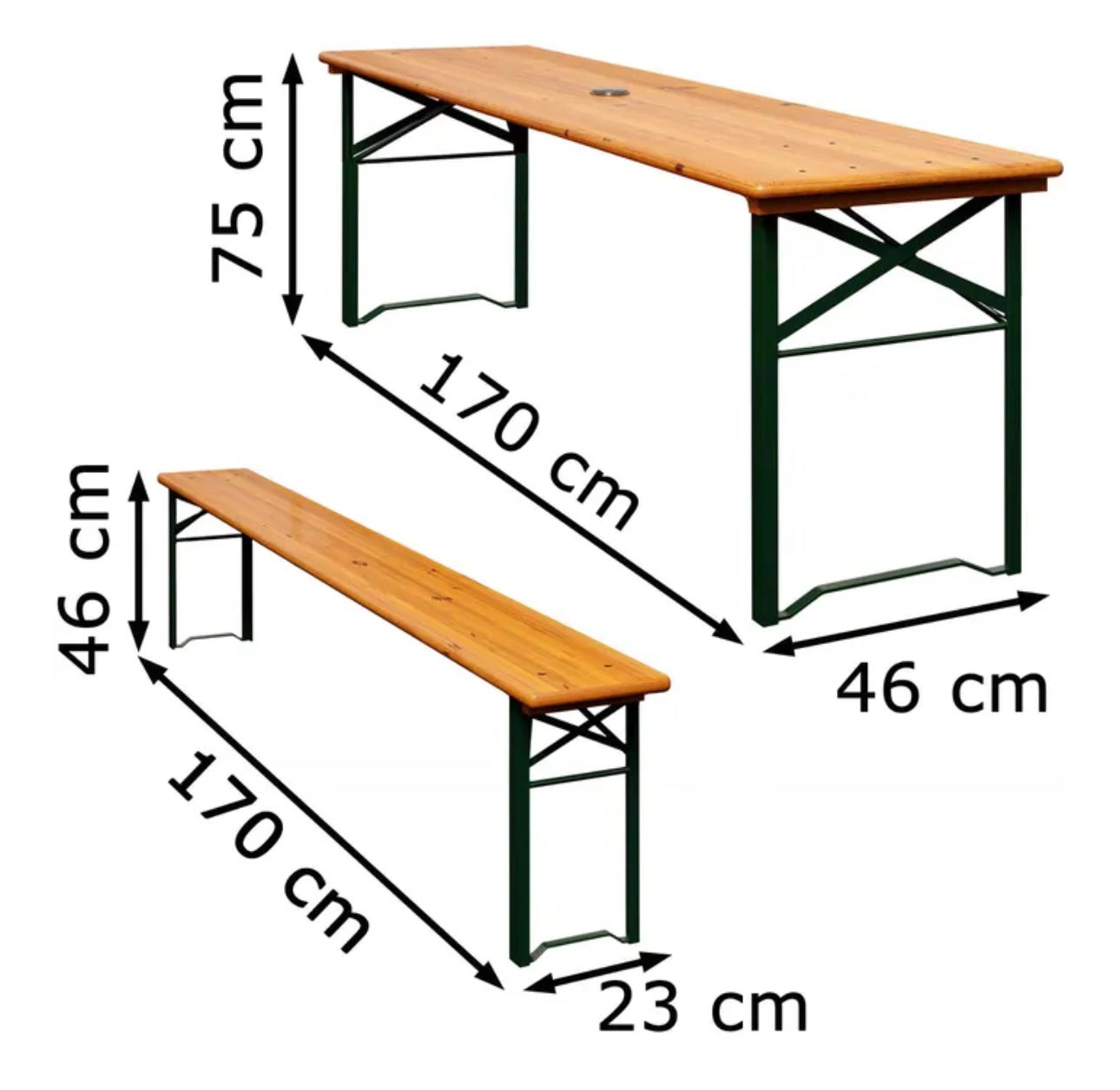 Bierzeltgarnitur mieten – Festzeltgarnitur komplett, Tisch + 2 Bänke, bis 20 Sets – 4