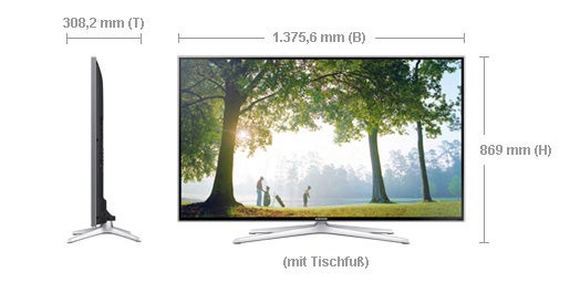 Samsung 65" Full-HD LED-Display mieten – inkl. Media Player, 3D & WLAN