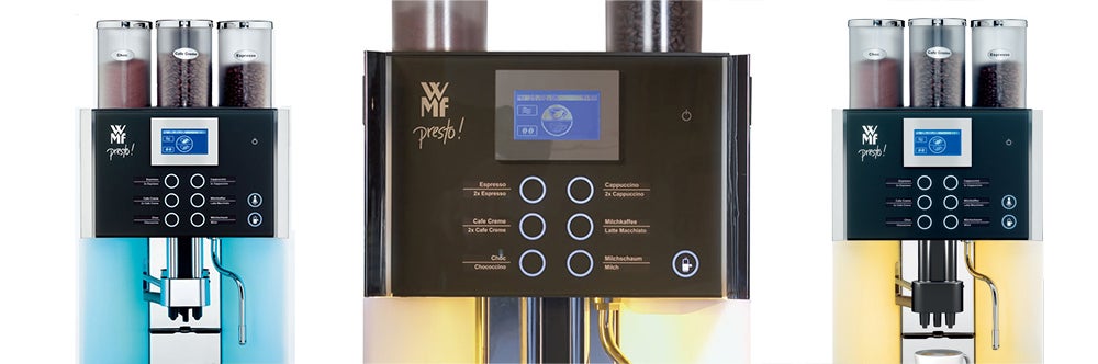 WMF Presto mieten – Profi-Kaffeevollautomat mit 2 Mühlen, Choco & Frischmilch für Messe & Event