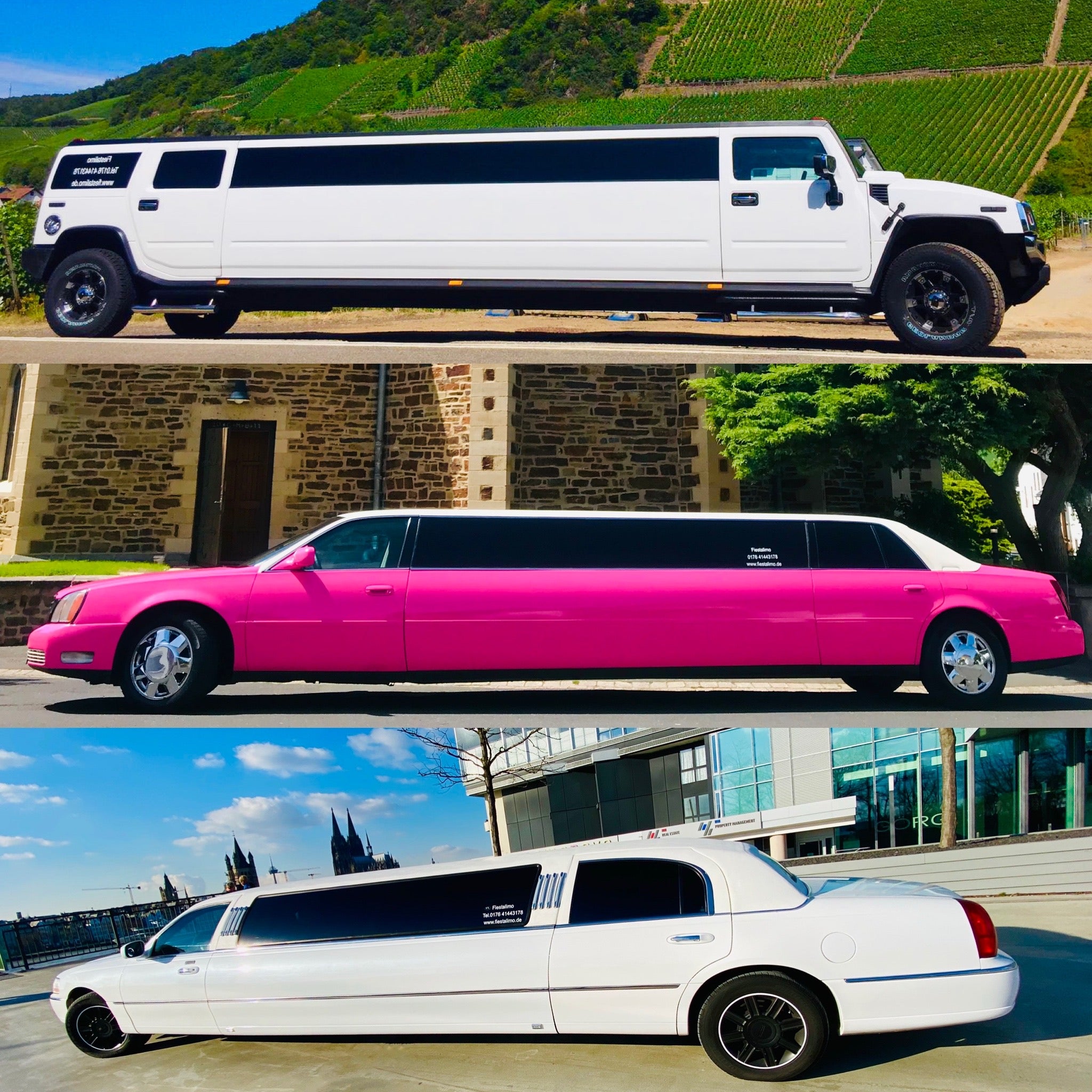 Stretchlimousine & Hummer Limousine mieten – Weiß oder Pink, mit Bar, in ganz NRW