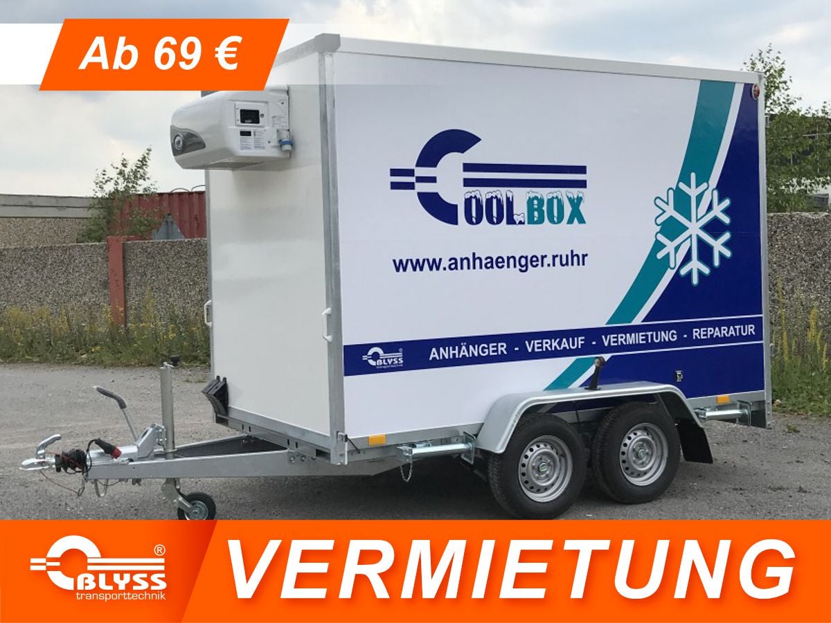 Kühlanhänger mieten – Kühlkofferanhänger FK2030HT, 296x165x200 cm, 2000 kg zGG
