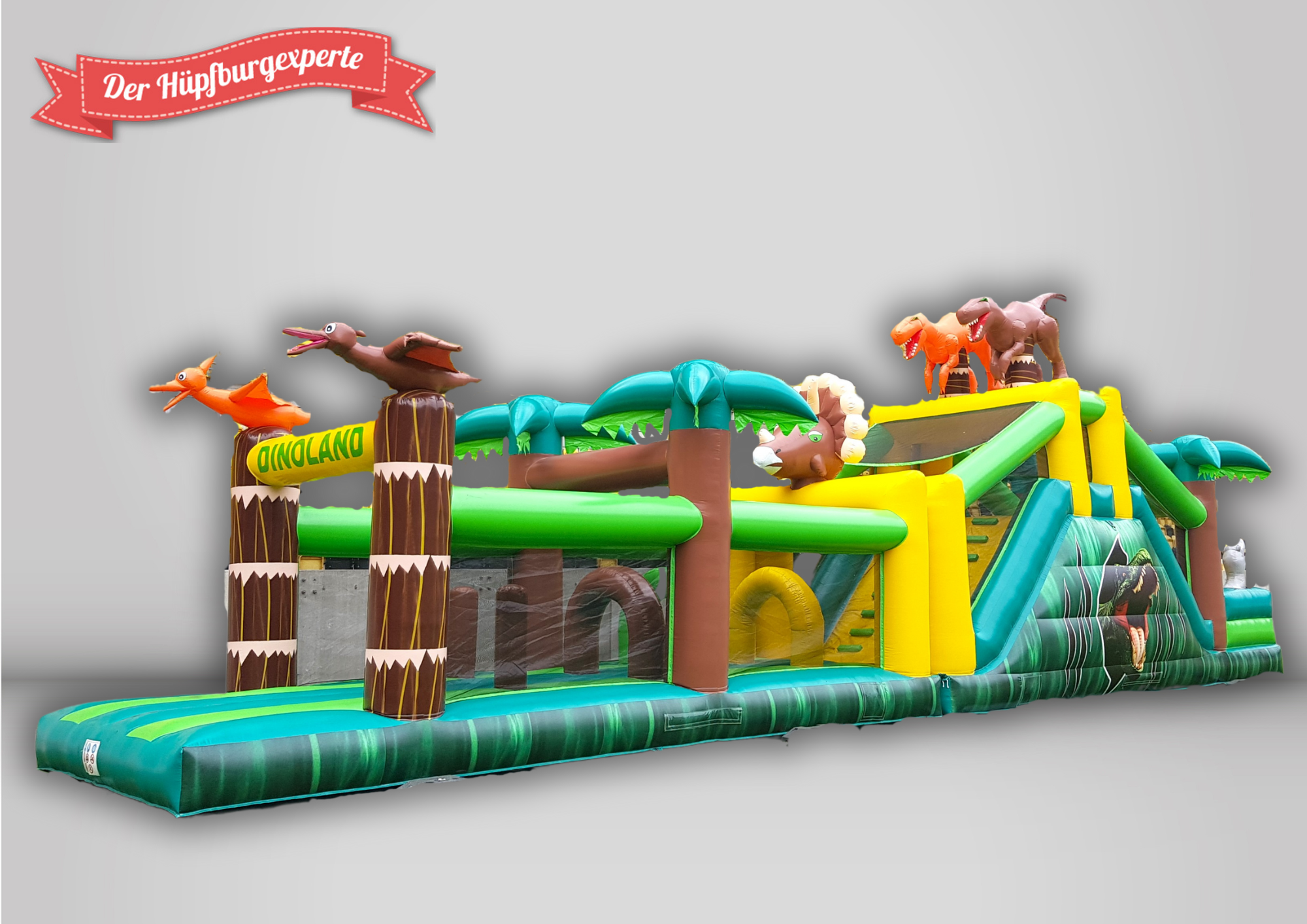 XXL-Hindernisparcours mieten – Hindernisanlage mit Kletterwand & Rutsche, 10x3 / 17x4 m