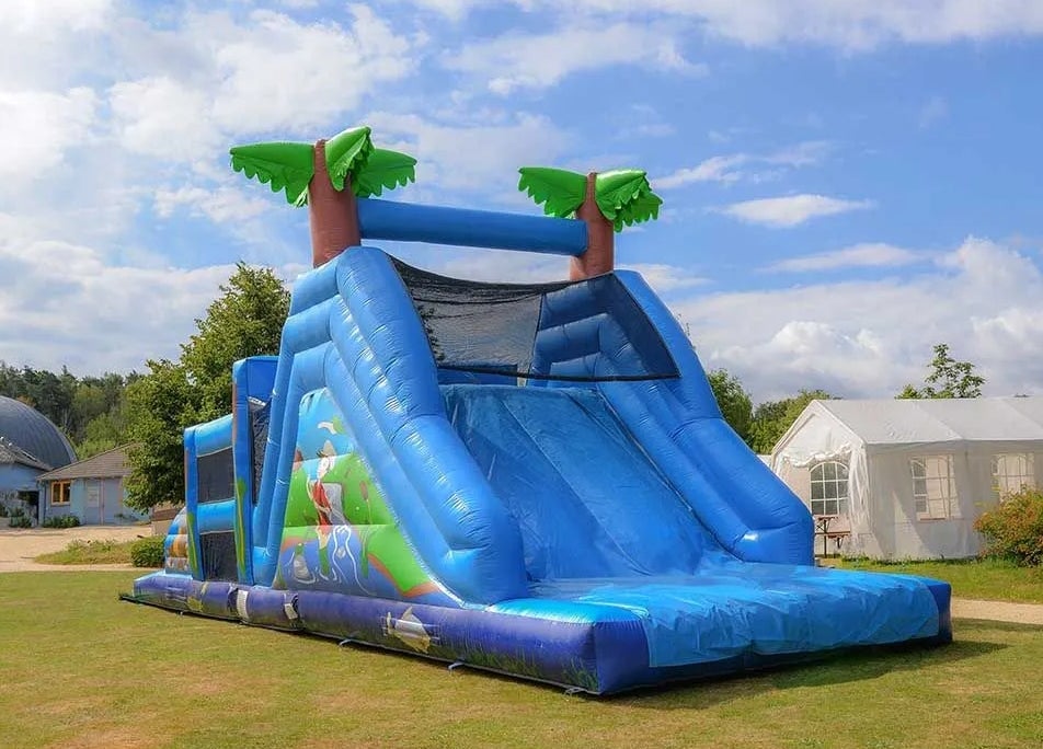 XXL-Hindernisparcours mieten – Hindernisanlage mit Kletterwand & Rutsche, 10x3 / 17x4 m – 4
