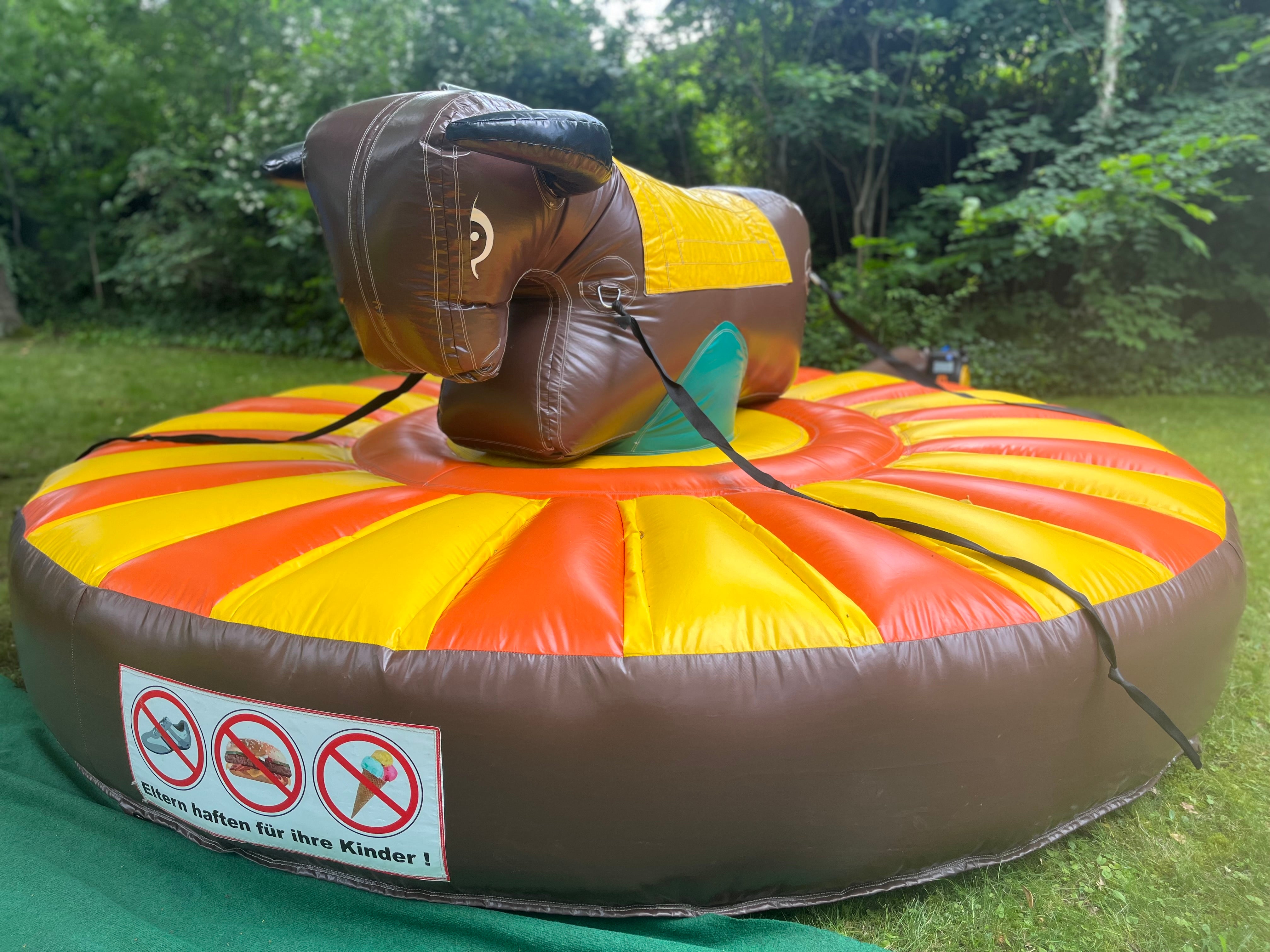 Soft-Bullriding mieten – sicheres Rodeo für Kinder, DIN-geprüft, bis ca. 12 Jahre