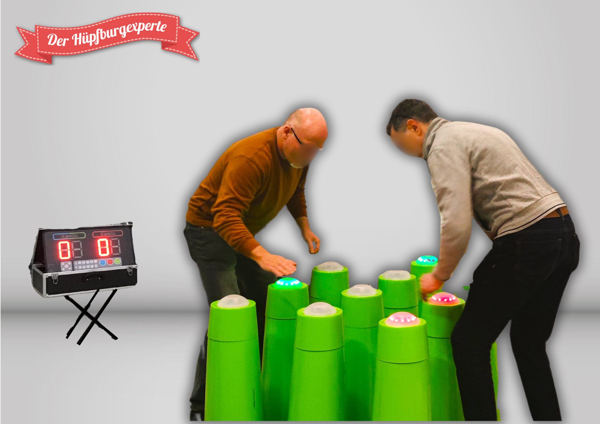 Light Battle Station mieten – interaktives LED-Reaktionsspiel, akkubetrieben
