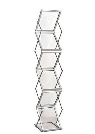 Prospektständer DIN A4 mieten – PS-09 Acryl & Aluminium, klappbar