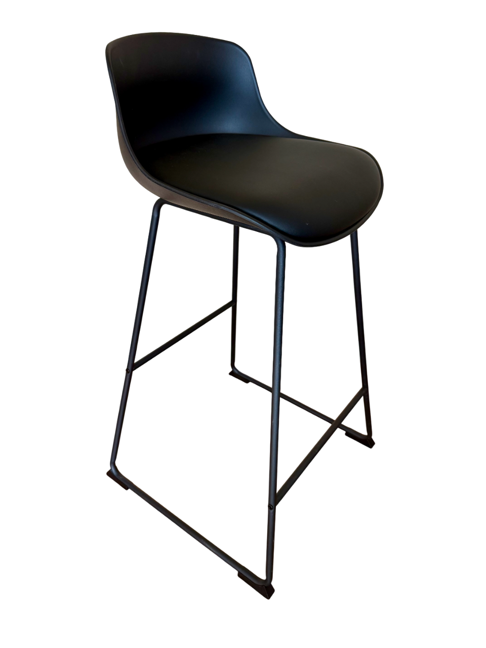 Barhocker mieten – schwarz in edler Kunstlederoptik