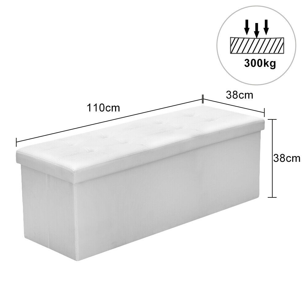 Sitzbox mieten – weiße Lederoptik, Dreisitzer 110 cm – 2