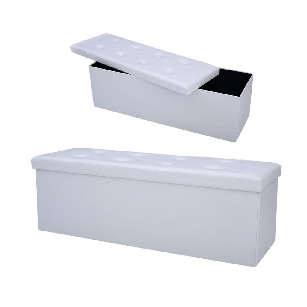 Sitzbox mieten – weiße Lederoptik, Dreisitzer 110 cm