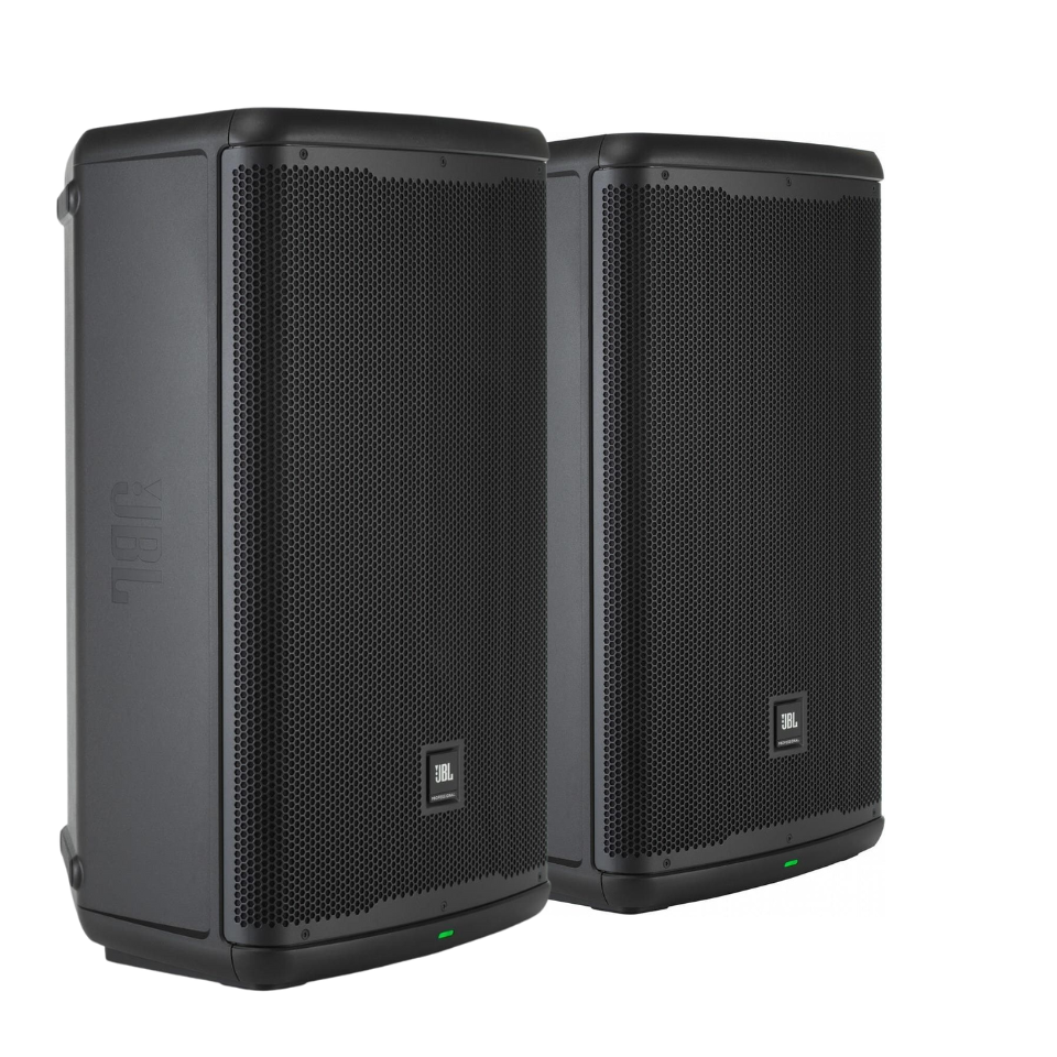 PA Lautsprecher mieten – 2x JBL EON 715, 1300 Watt