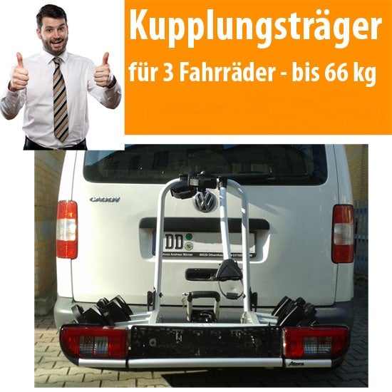 Fahrradträger Atera EVO mieten – Premium AHK-Heckträger für 3 Fahrräder bis 66 kg