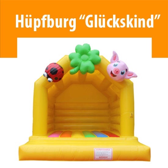 Hüpfburg mieten "Glückskind" – mit Sicherheitsnetz & Dach für bis zu 10 Kinder – 2
