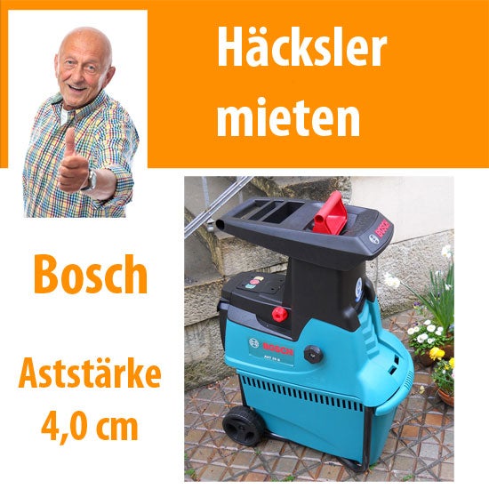 Bosch Häcksler mieten – Leisehäcksler AXT 25 D, elektrisch, Äste bis 4 cm