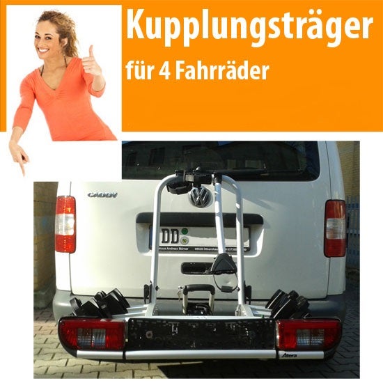 Fahrradträger Atera DL 3+1 mieten – Premium AHK-Heckträger für 4 Fahrräder bis 63 kg