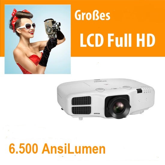 LCD Beamer mieten 6.500 ANSI Lumen WUXGA – tageslichttauglich mit Lens-Shift