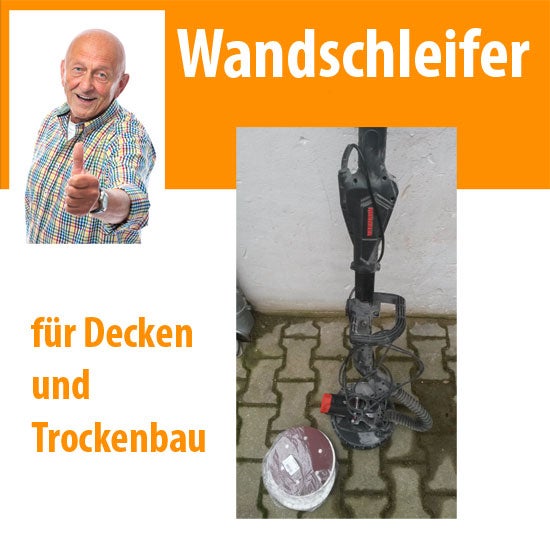 Langhalsschleifer mieten – Wand- & Deckenschleifer Trockenbau Ø 225 mm