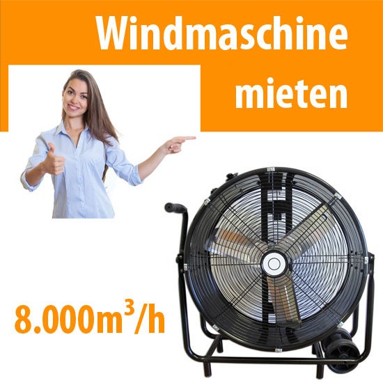 Windmaschine mieten – Ventilator für Bautrocknung, Belüftung, Event & Film bis 8.000 m³/h