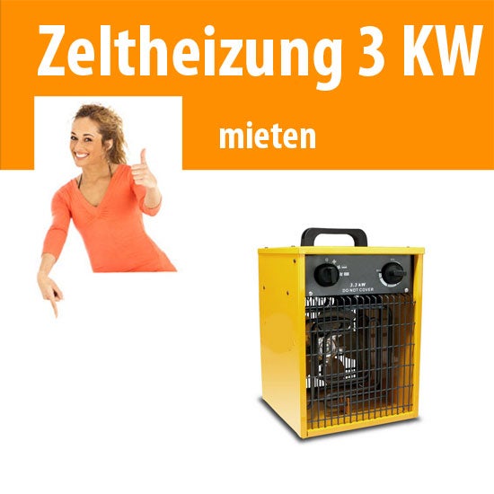 Zeltheizung mieten – 3,3 kW Heizgebläse mit Thermostat & Überhitzungsschutz