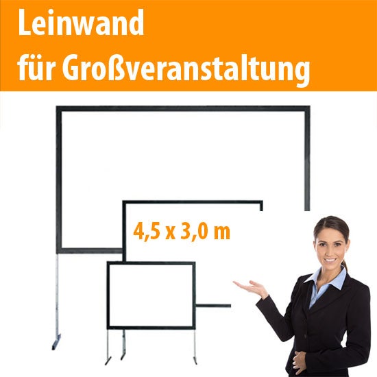 Beamer-Leinwand mieten 4,47 x 3,40 m – Stativleinwand Stumpfl für Großevents