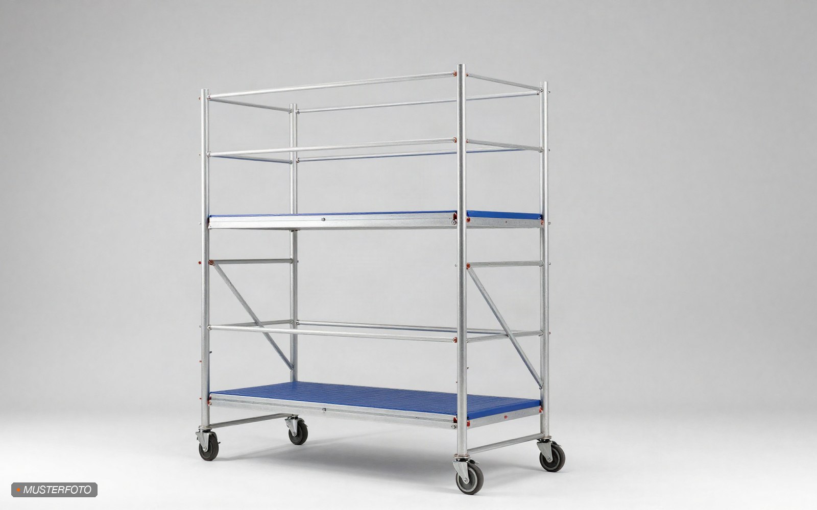 Breites Aluminium-Rollgerüst, fassadenunabhängig, mit Safe-Quick Guardrail, 11,2 m hoch mi