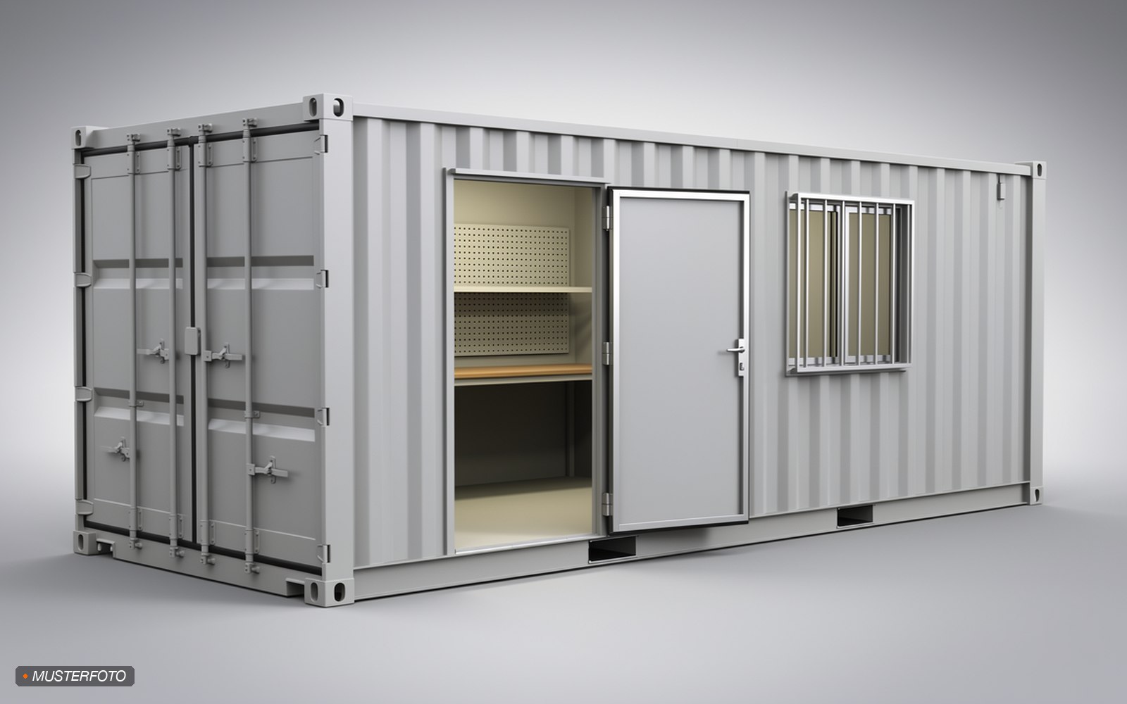Werkstattcontainer 6,00x2,45m mit Regalen und E-Paket 400V mieten