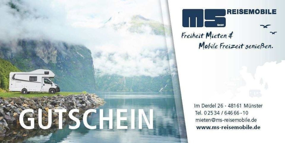 Gutschein mieten in Münster bei MS Reisemobile GmbH