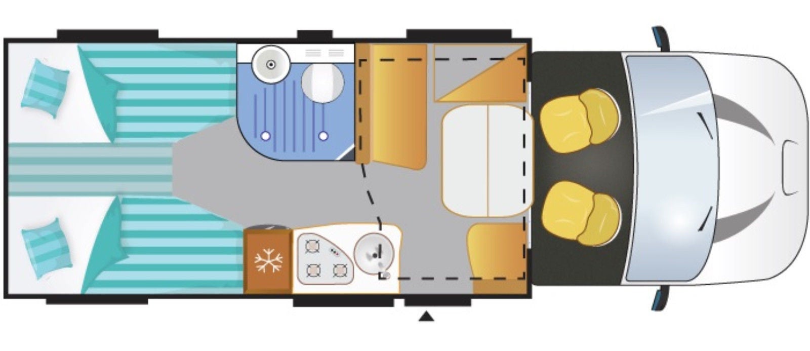 Wohnmobil Chausson 627 GA mieten – teilintegriert, Einzelbetten über Garage, Modell 2026 – 2