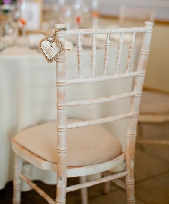 Chiavari Tiffany Vintage Stühle mieten - Hochzeit & Event, beige sand, inkl. Sitzkissen